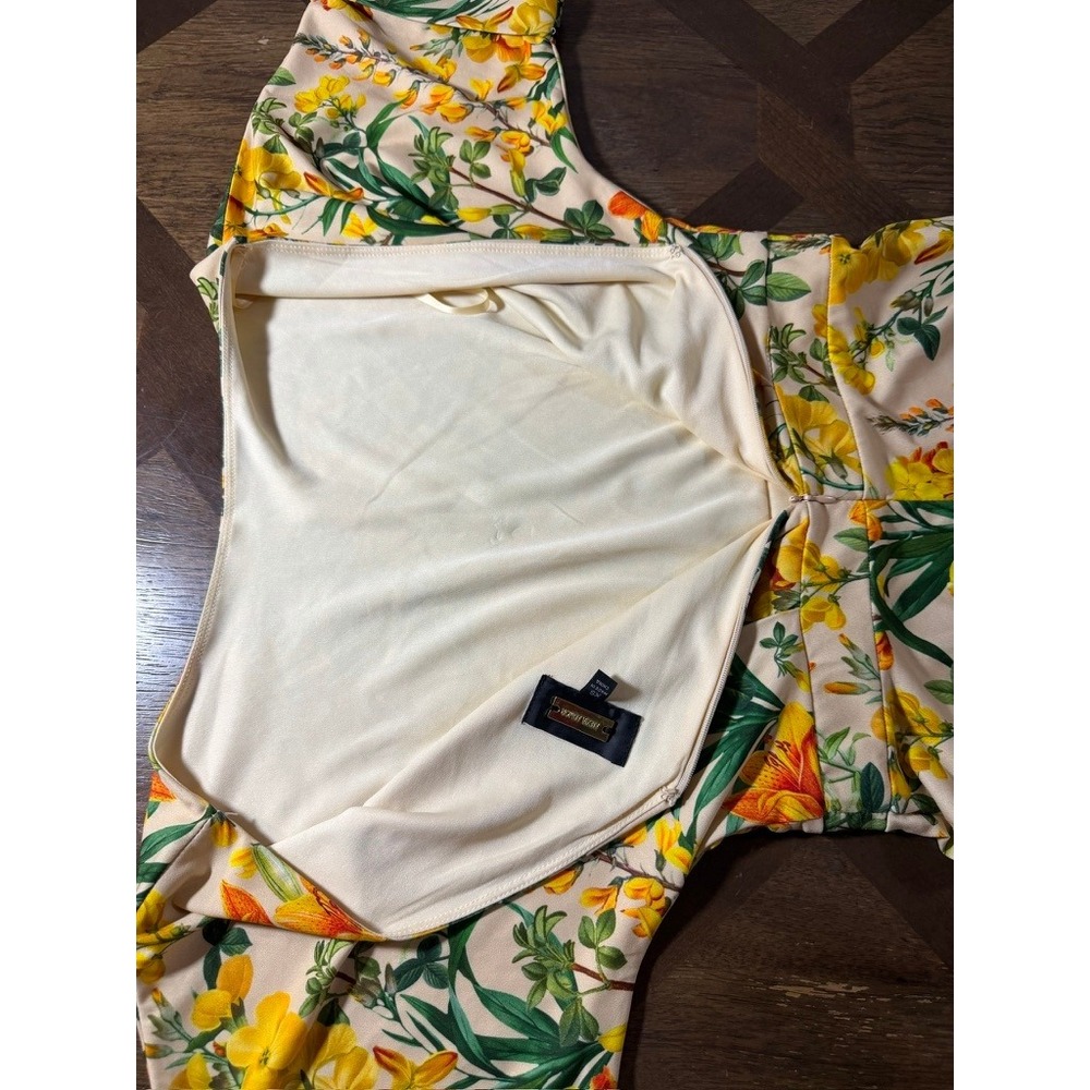 Alexia Admor Floral Short Sleeve Midi Dress Yellow Floral A-Line  SZ XS - Picture 16 of 16
